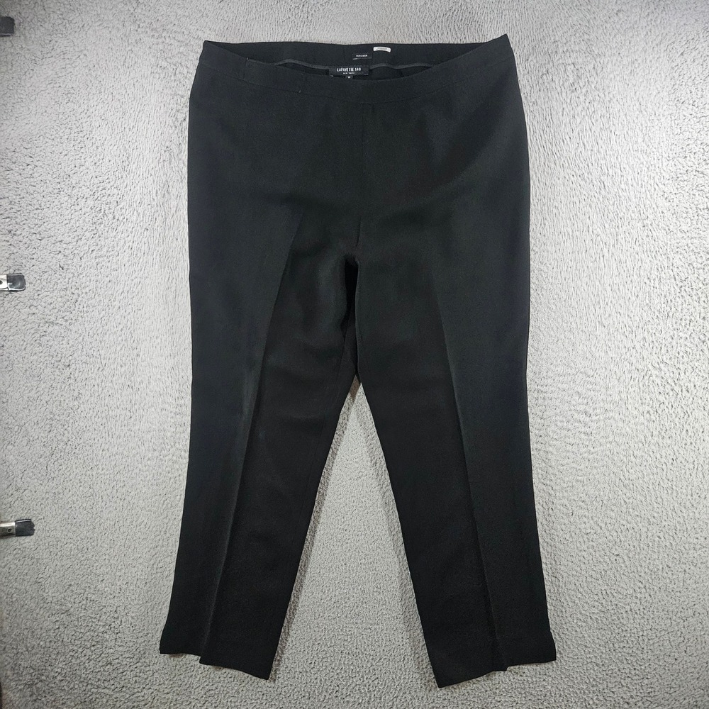 Lafayette 148 New York Bleecker Pants Womens 14 Black Straight Leg Side Zip
